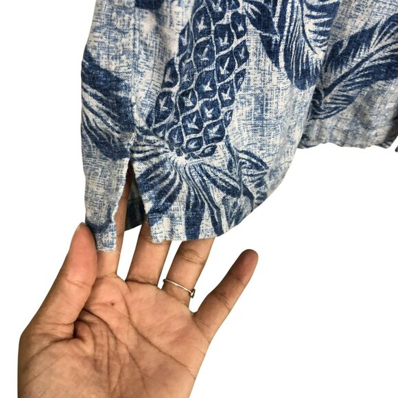 Vintage Silk Shirt Hawaiian Lightweight Fabric Linen Blend Casual Fit Size XL - Picture 5 of 13